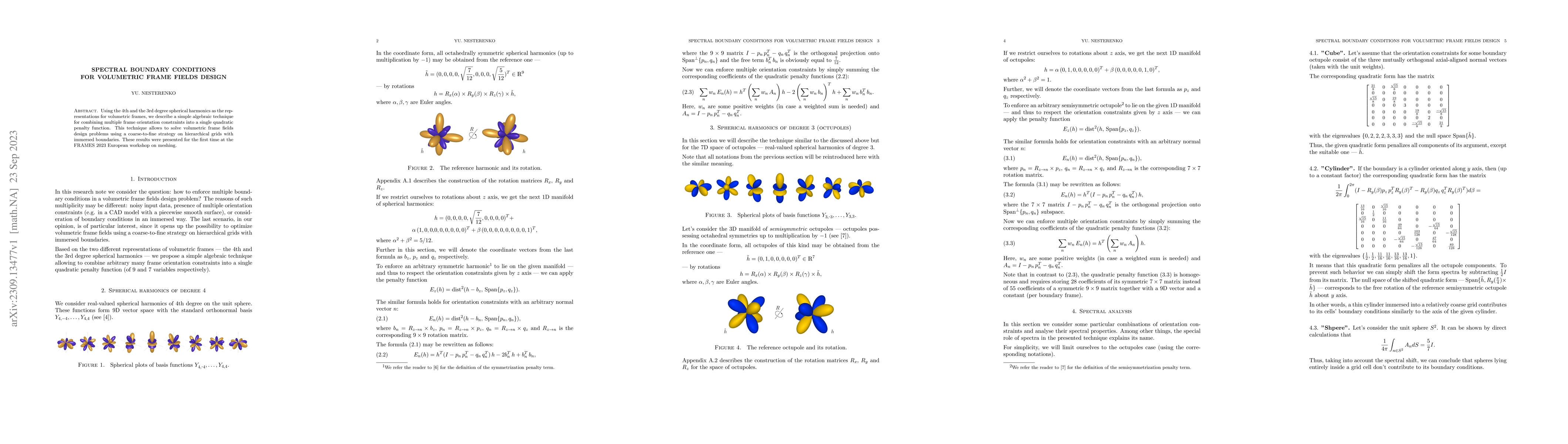 Thumbnail for Spectral boundary conditions for volumetric frame fields design