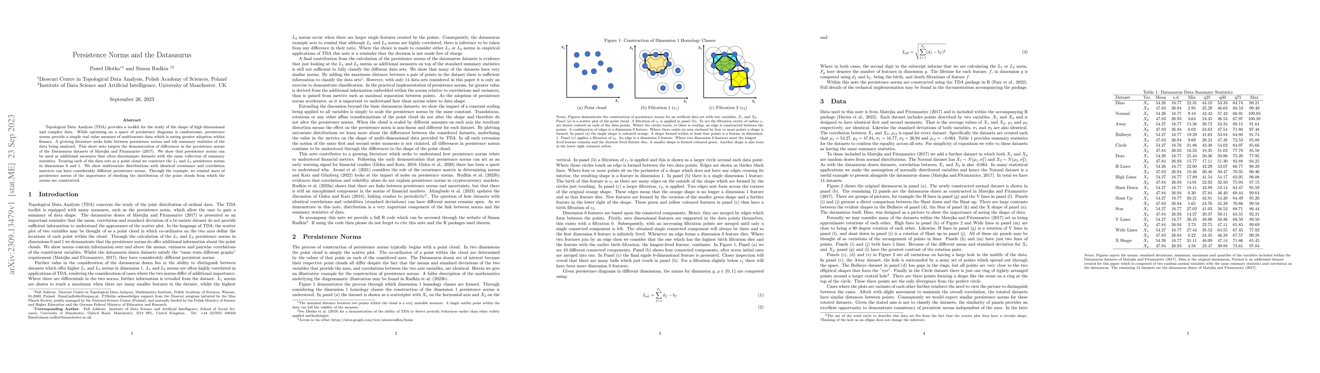 Thumbnail for Persistence Norms and the Datasaurus