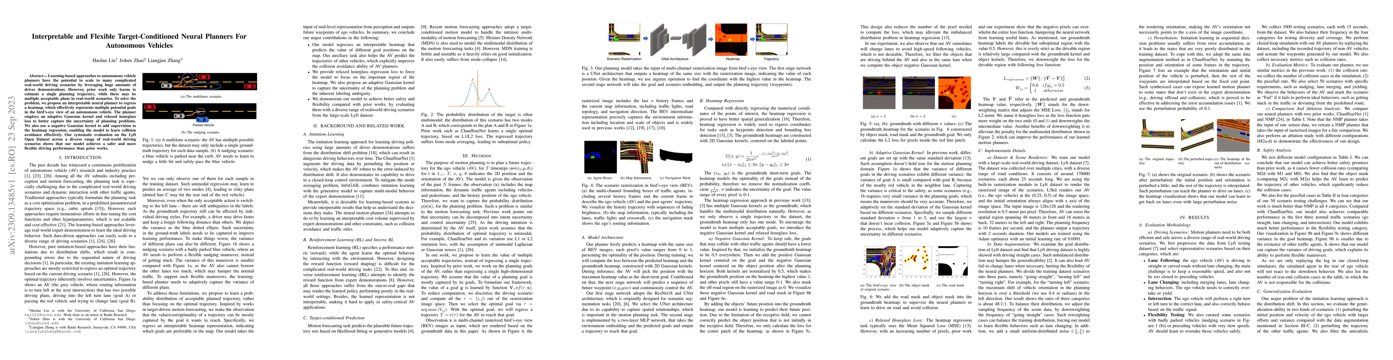 Thumbnail for Interpretable and Flexible Target-Conditioned Neural Planners For
  Autonomous Vehicles