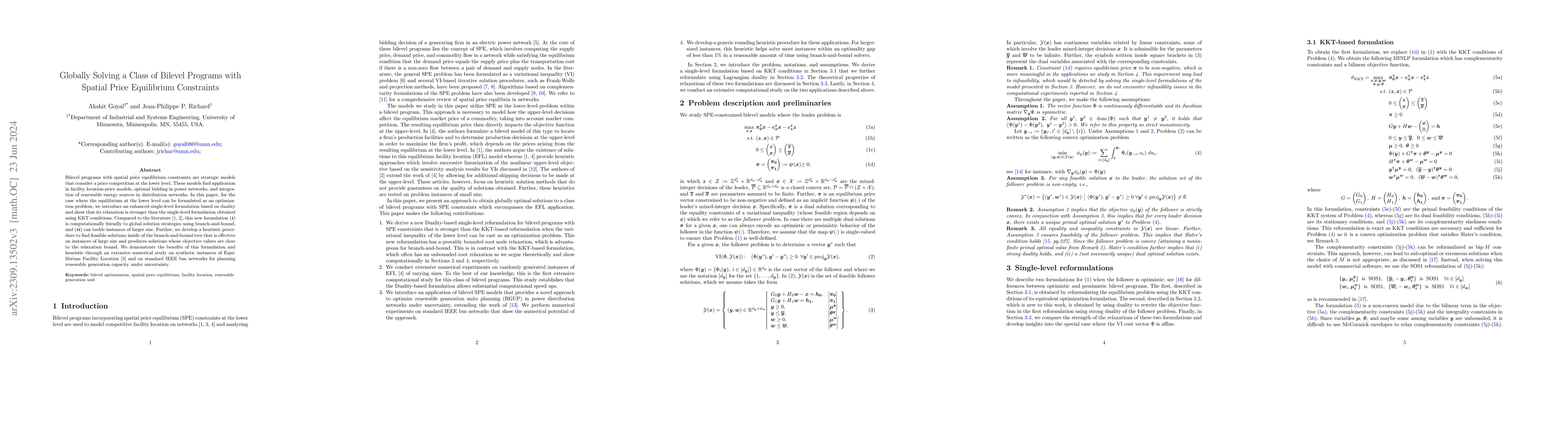Thumbnail for Globally Solving a Class of Bilevel Programs with Spatial Price
  Equilibrium Constraints