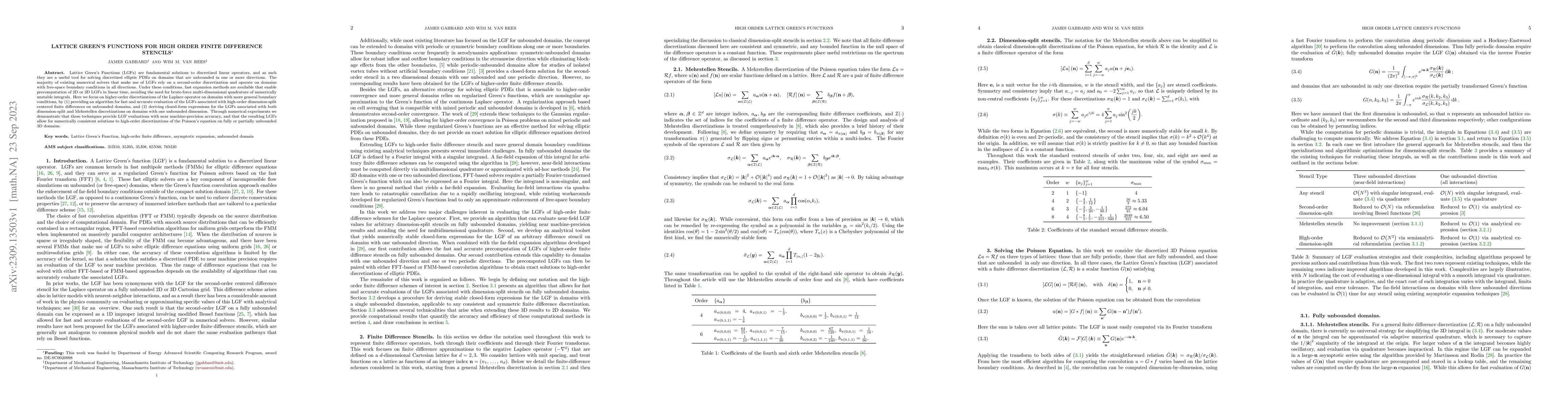 Thumbnail for Lattice Green's Functions for High Order Finite Difference Stencils