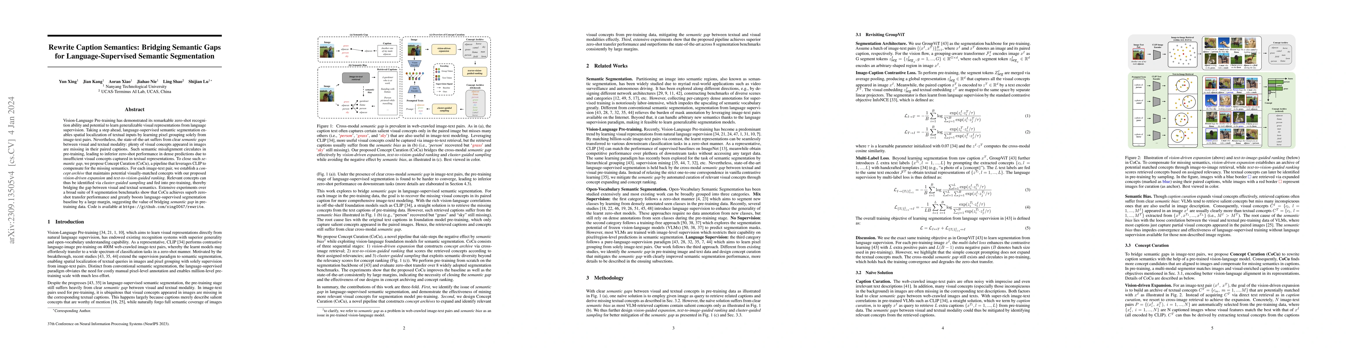 Thumbnail for Rewrite Caption Semantics: Bridging Semantic Gaps for
  Language-Supervised Semantic Segmentation