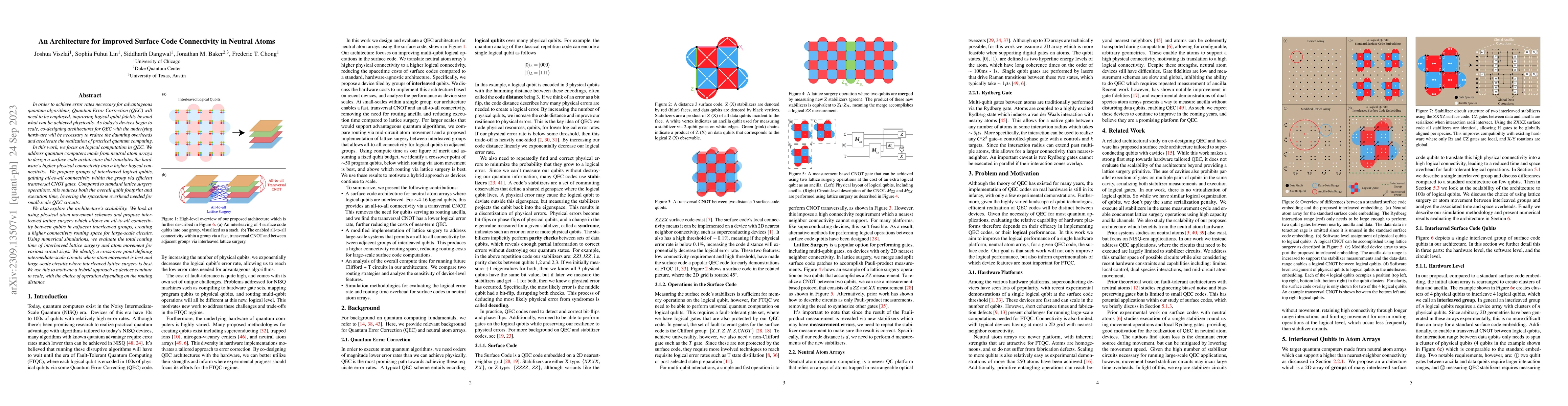 Thumbnail for An Architecture for Improved Surface Code Connectivity in Neutral Atoms