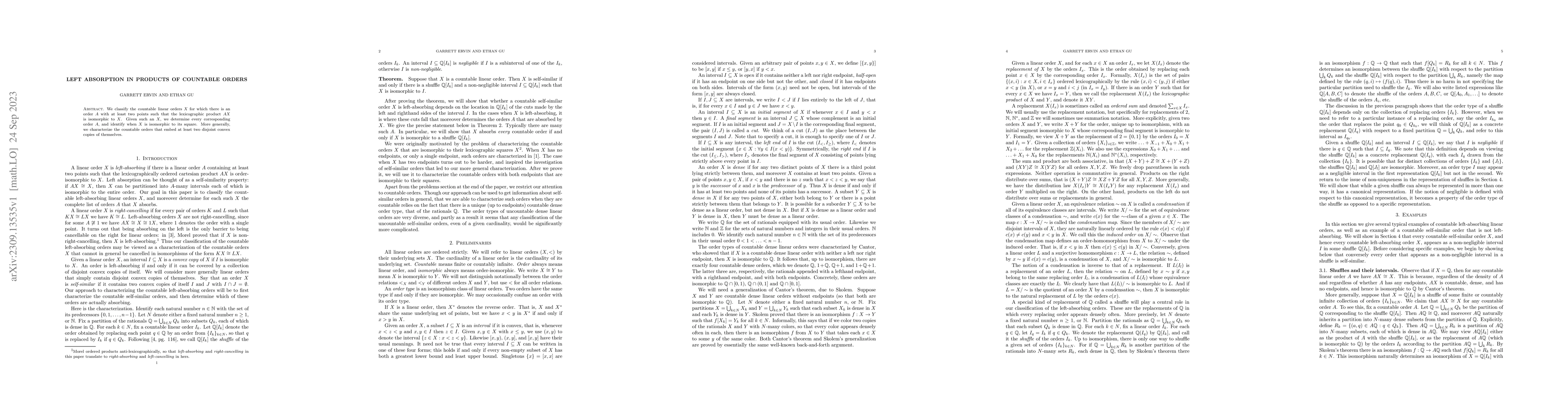 Thumbnail for Left absorption in products of countable orders