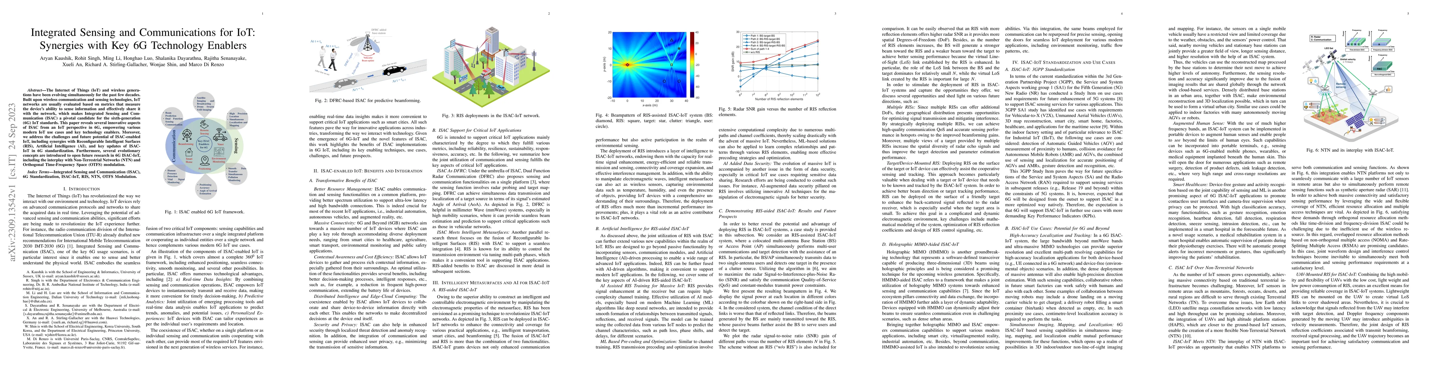 Thumbnail for Integrated Sensing and Communications for IoT: Synergies with Key 6G
  Technology Enablers