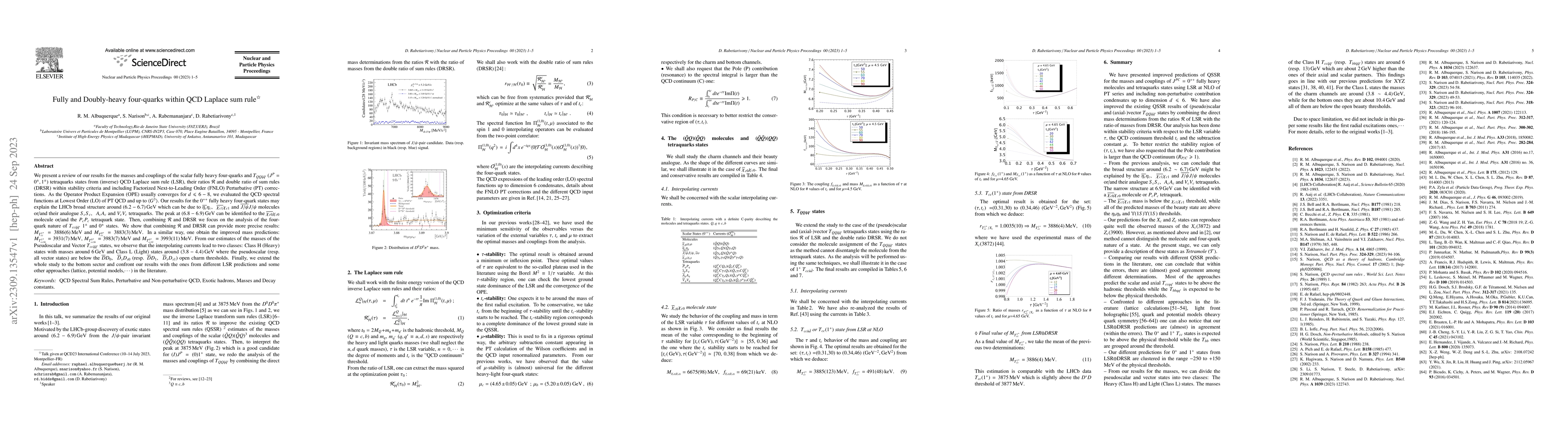 Thumbnail for Fully and Doubly-heavy four-quarks within QCD Laplace sum rule