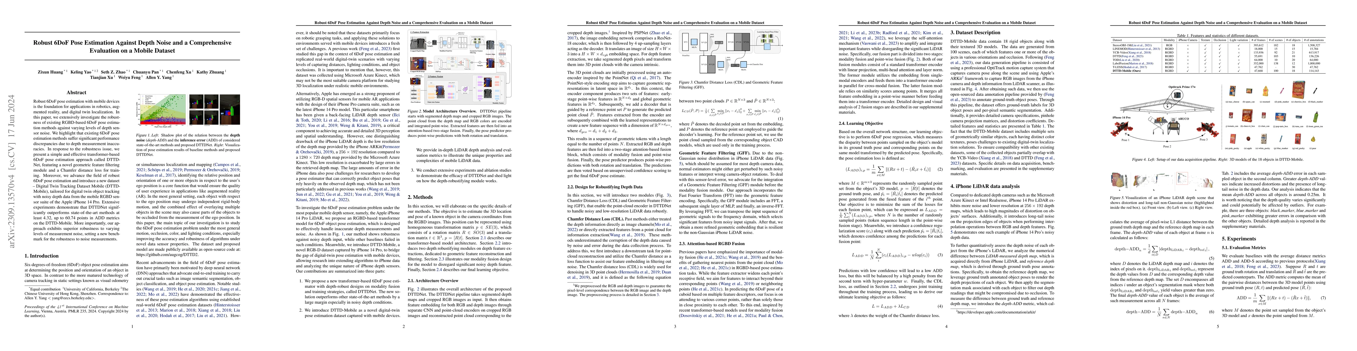 Thumbnail for Robust 6DoF Pose Estimation Against Depth Noise and a Comprehensive
  Evaluation on a Mobile Dataset