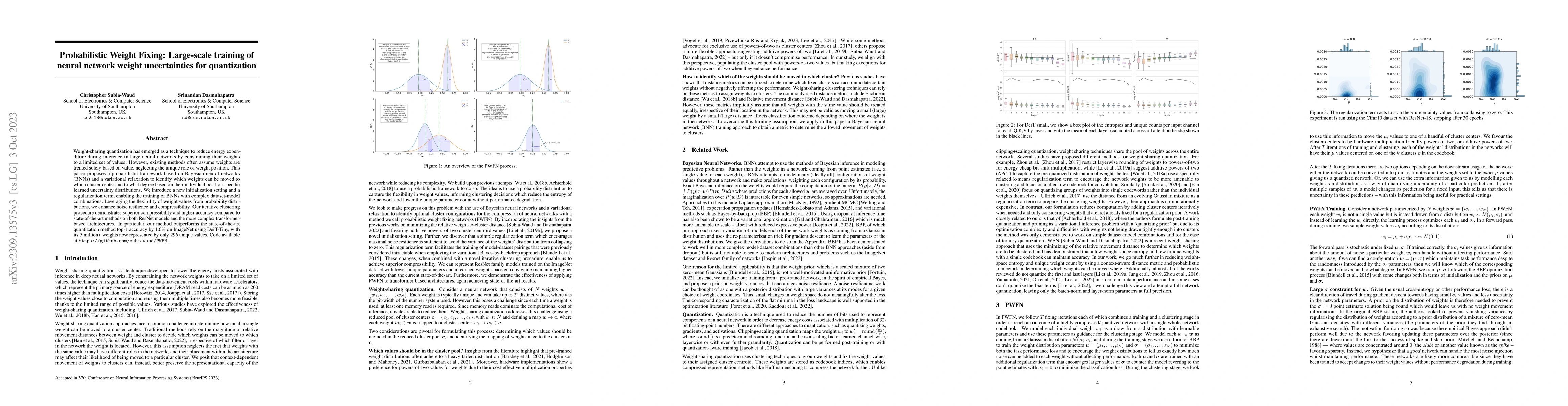 Thumbnail for Probabilistic Weight Fixing: Large-scale training of neural network
  weight uncertainties for quantization