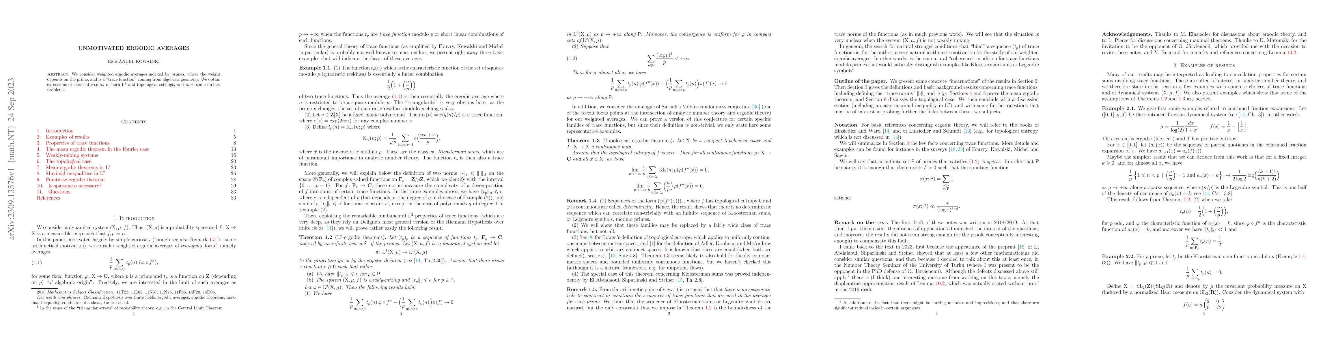 Thumbnail for Unmotivated ergodic averages