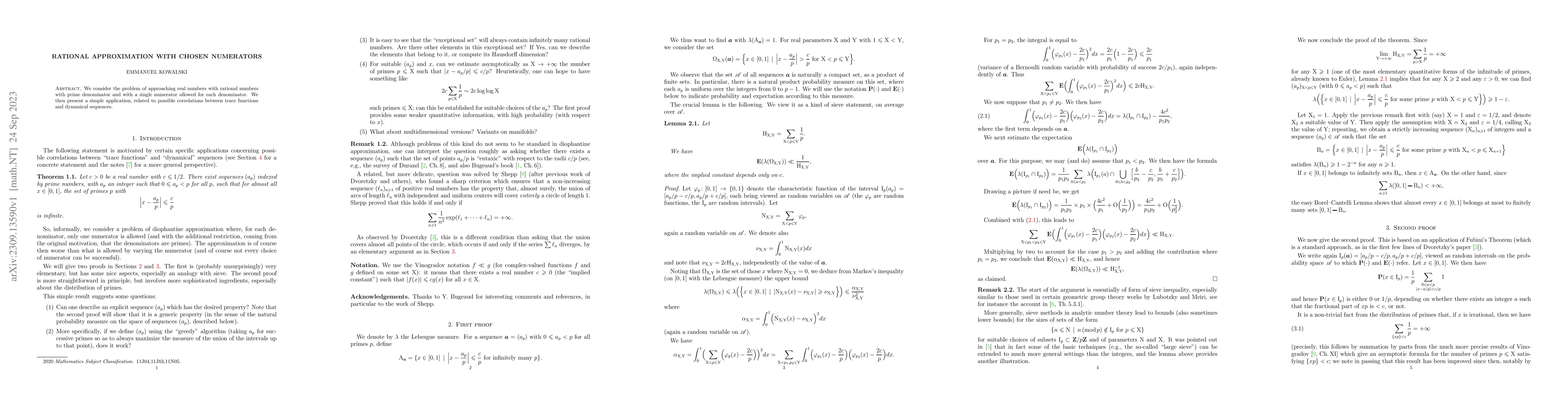 Thumbnail for Rational approximation with chosen numerators