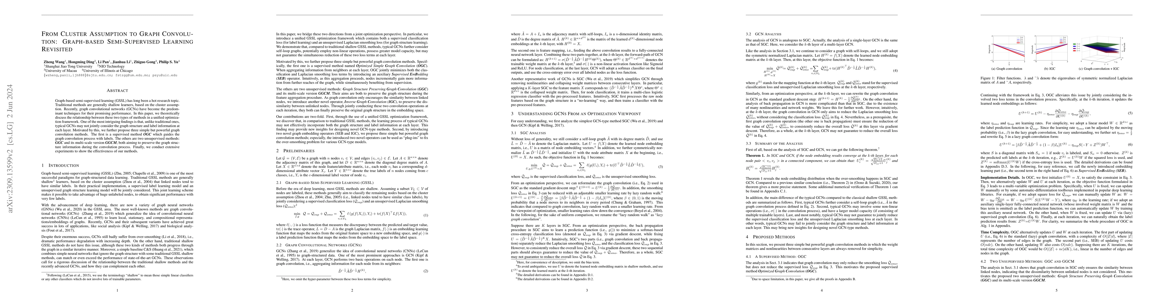 Thumbnail for From Cluster Assumption to Graph Convolution: Graph-based
  Semi-Supervised Learning Revisited