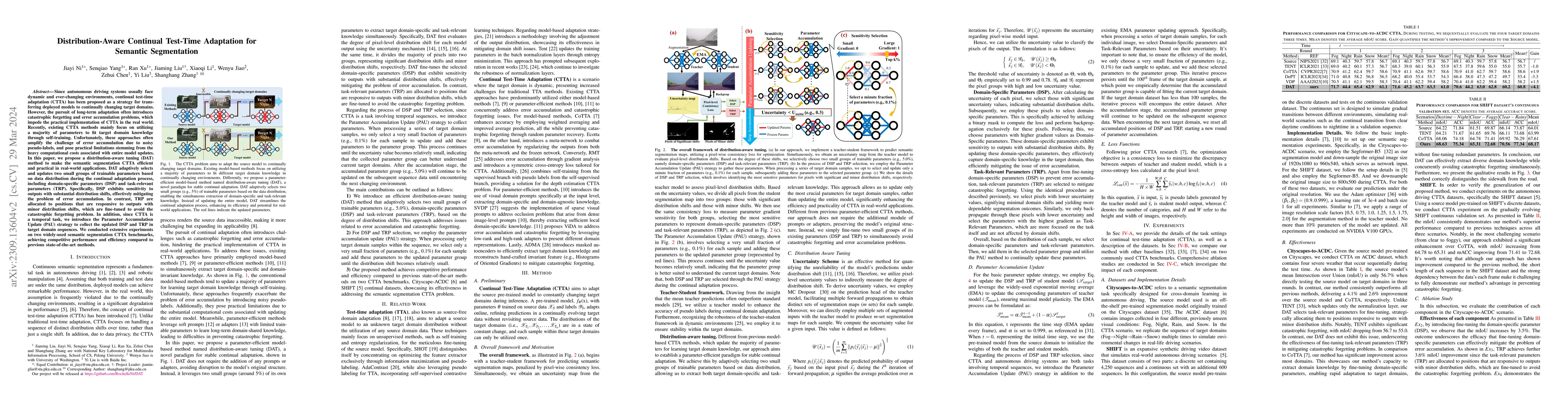 Thumbnail for Distribution-Aware Continual Test-Time Adaptation for Semantic
  Segmentation