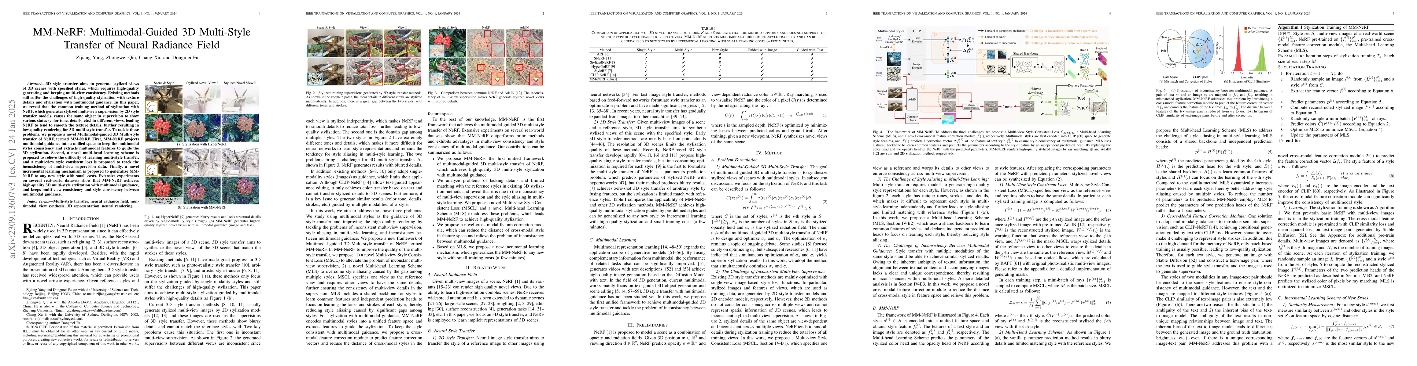 Thumbnail for MM-NeRF: Multimodal-Guided 3D Multi-Style Transfer of Neural Radiance
  Field