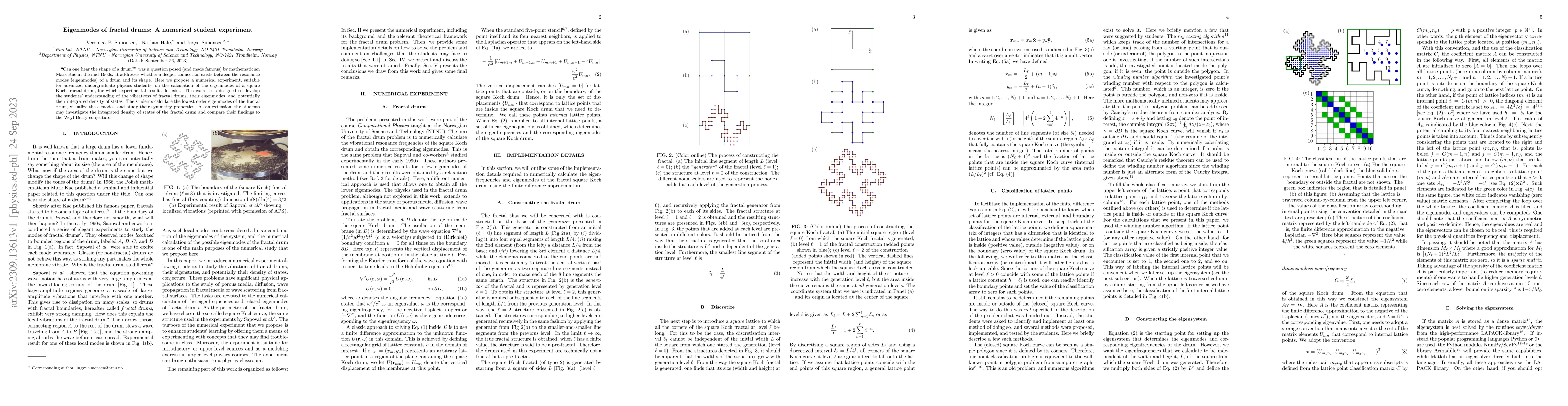 Thumbnail for Eigenmodes of fractal drums: A numerical student experiment