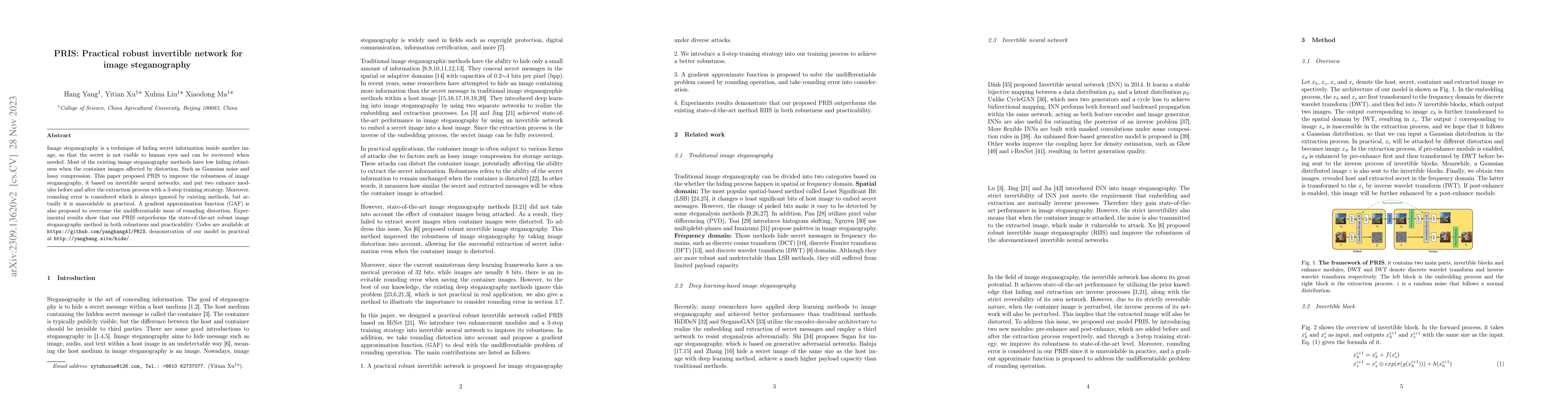Thumbnail for PRIS: Practical robust invertible network for image steganography
