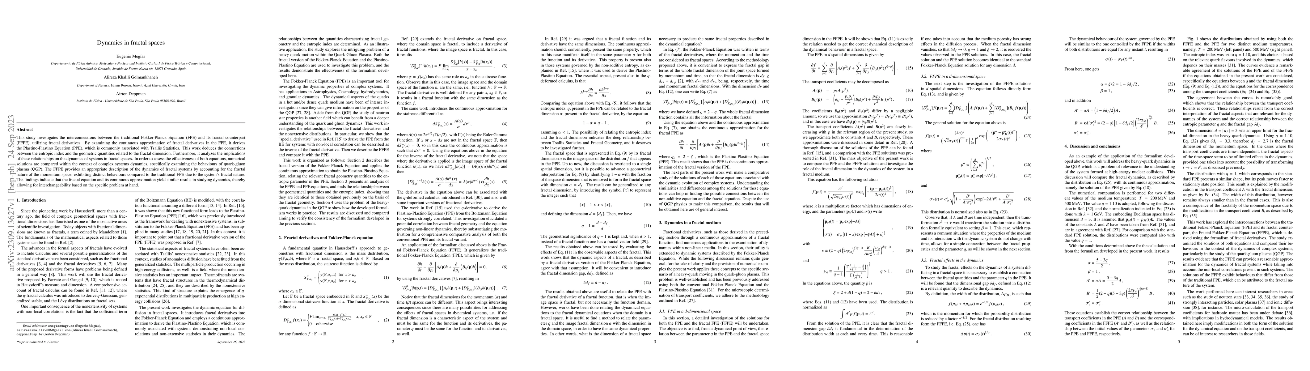 Thumbnail for Dynamics in fractal spaces