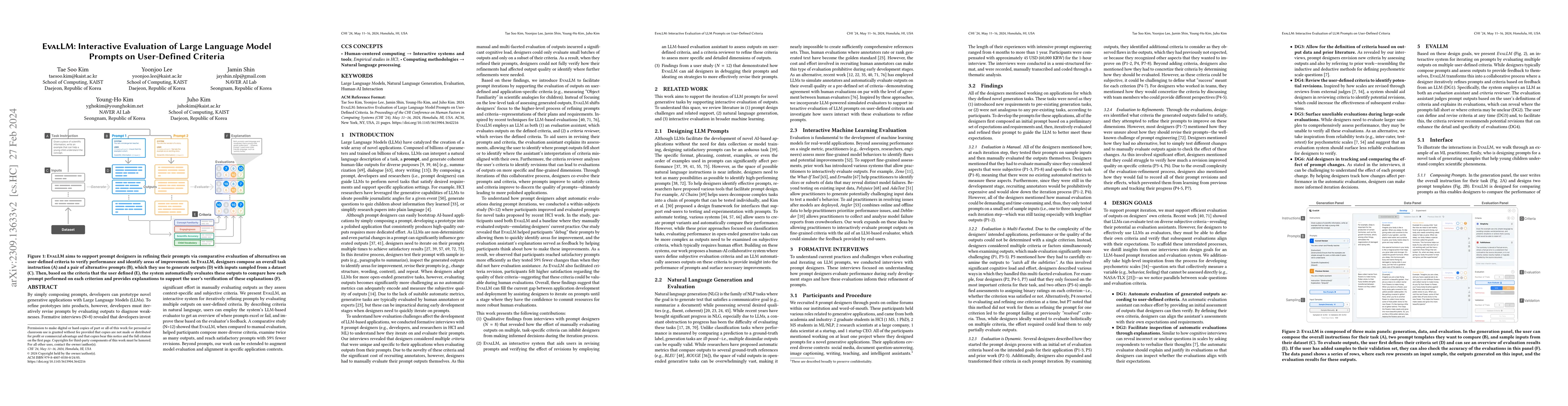 Thumbnail for EvalLM: Interactive Evaluation of Large Language Model Prompts on
  User-Defined Criteria