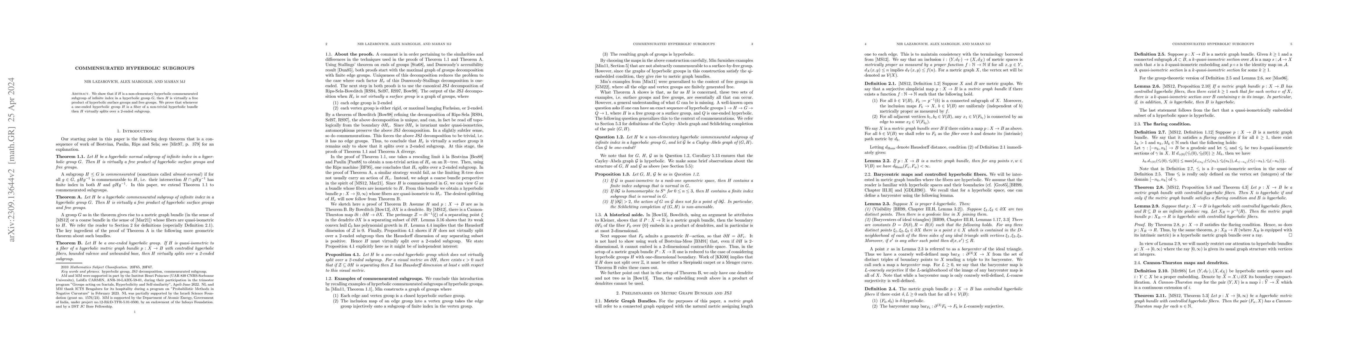 Thumbnail for Commensurated hyperbolic subgroups