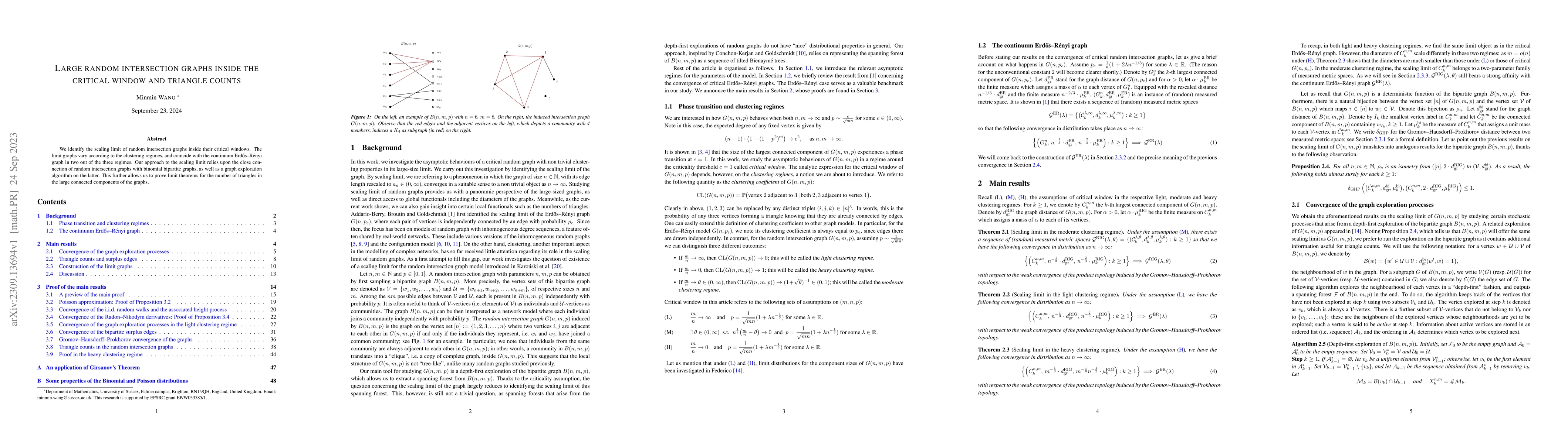 Thumbnail for Large random intersection graphs inside the critical window and triangle
  counts