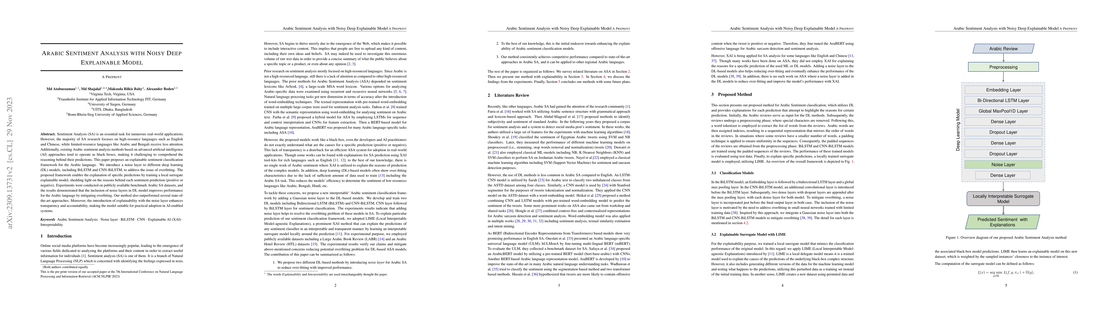 Thumbnail for Arabic Sentiment Analysis with Noisy Deep Explainable Model