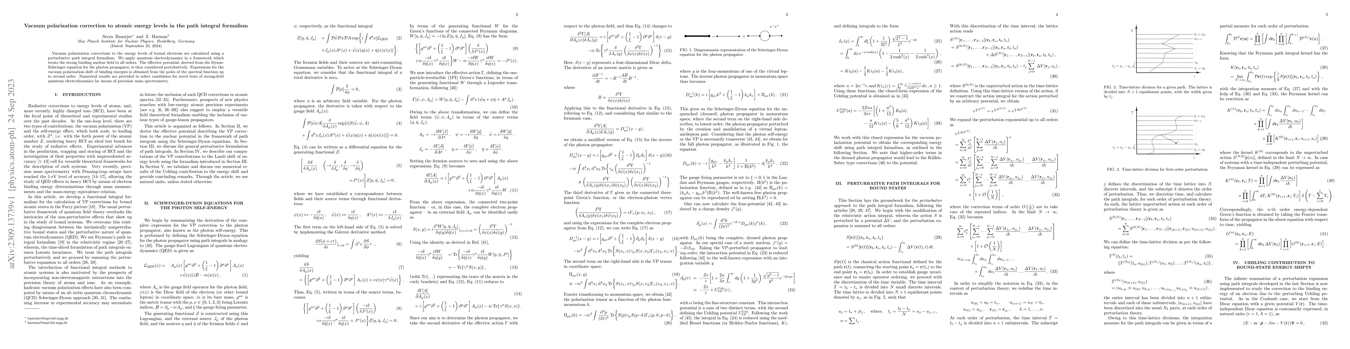 Thumbnail for Vacuum polarization correction to atomic energy levels in the path
  integral formalism
