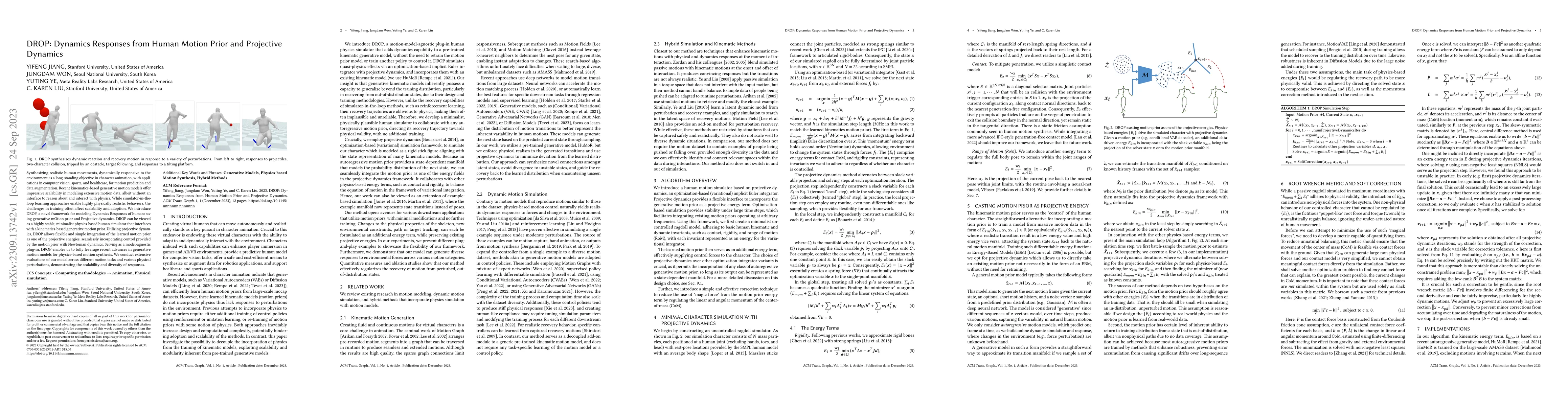 Thumbnail for DROP: Dynamics Responses from Human Motion Prior and Projective Dynamics