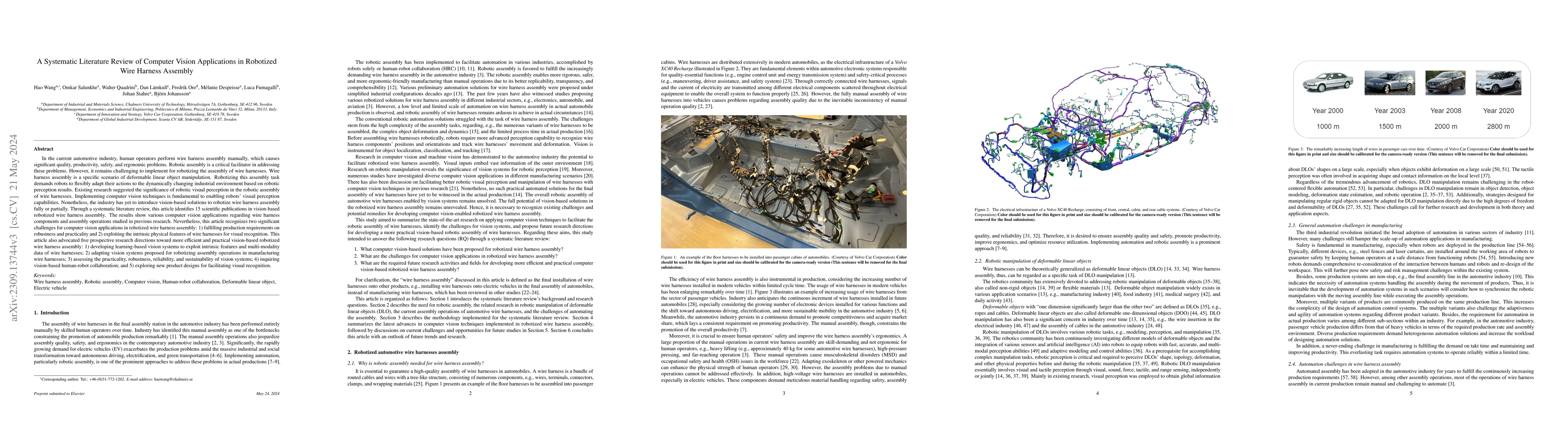 Thumbnail for A Systematic Literature Review of Computer Vision Applications in
  Robotized Wire Harness Assembly