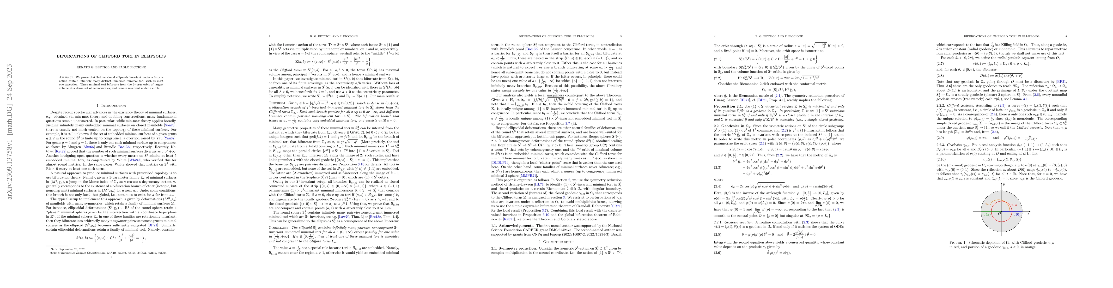 Thumbnail for Bifurcations of Clifford tori in ellipsoids