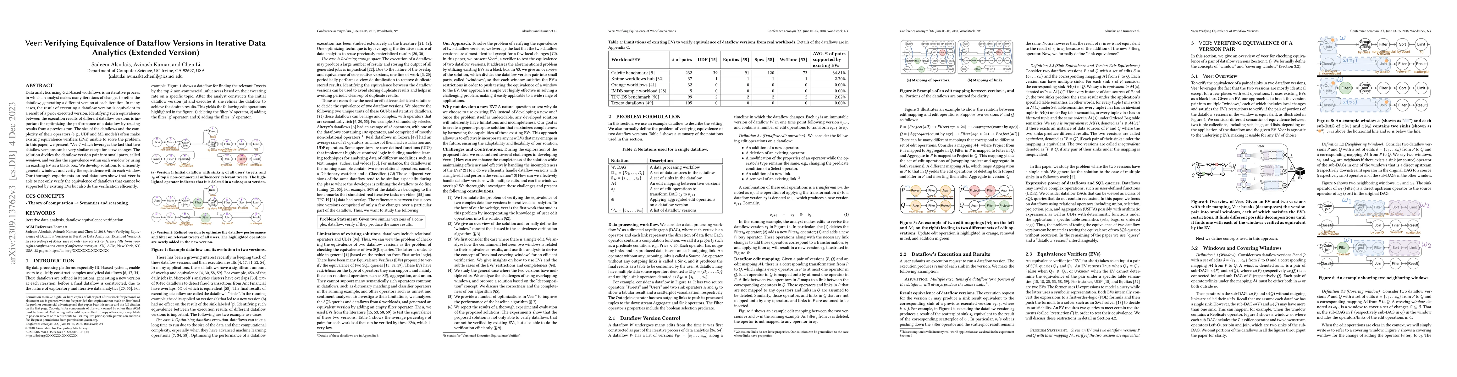 Thumbnail for Veer: Verifying Equivalence of Dataflow Versions in Iterative Data
  Analytics (Extended Version)