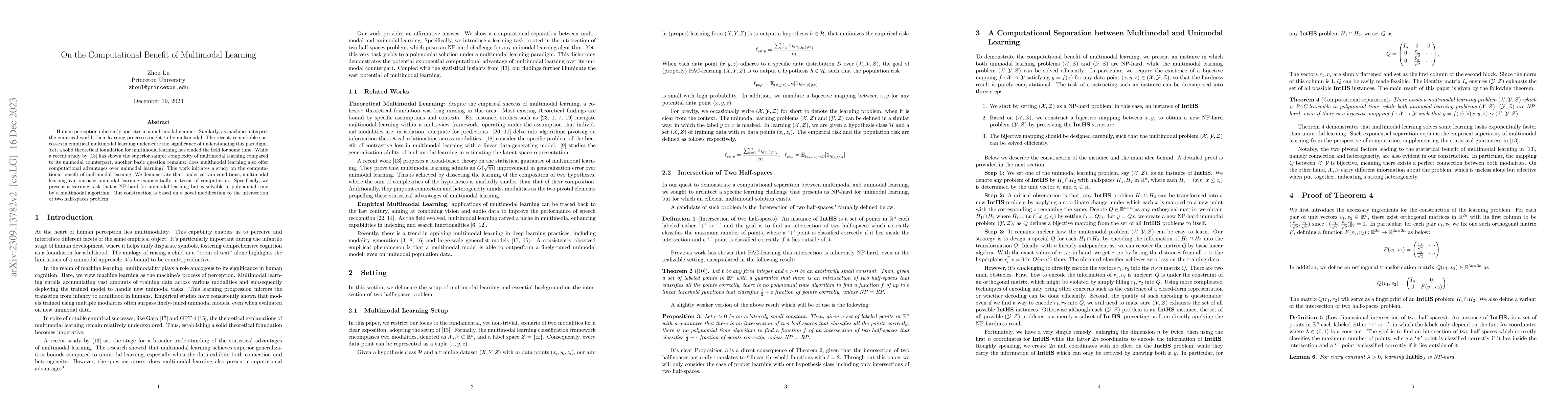 Thumbnail for On the Computational Benefit of Multimodal Learning