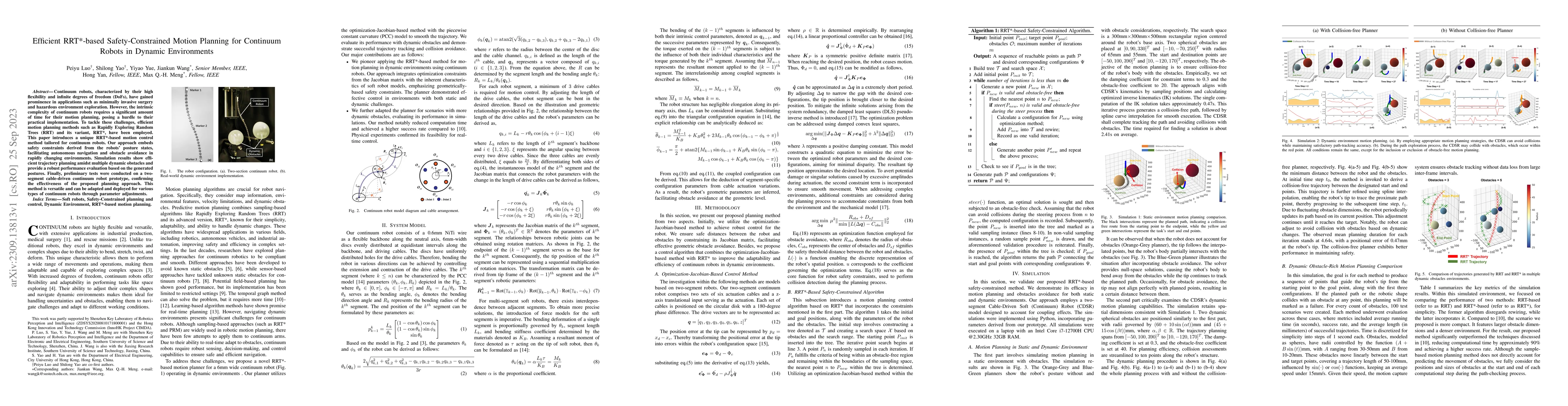 Thumbnail for Efficient RRT*-based Safety-Constrained Motion Planning for Continuum
  Robots in Dynamic Environments
