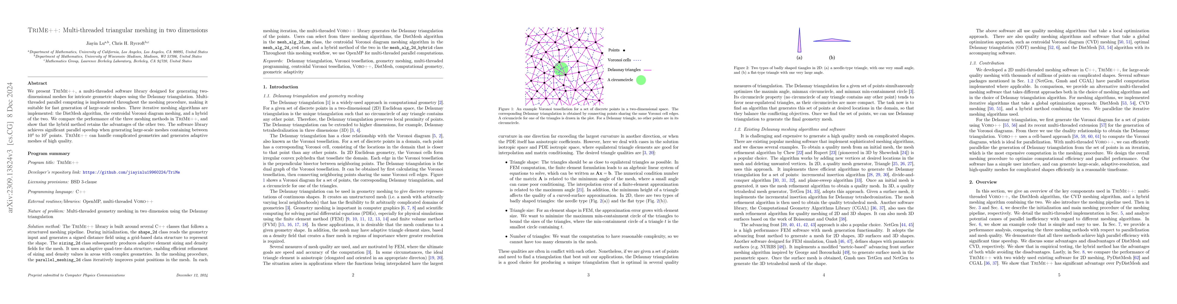 Thumbnail for TriMe++: Multi-threaded triangular meshing in two dimensions