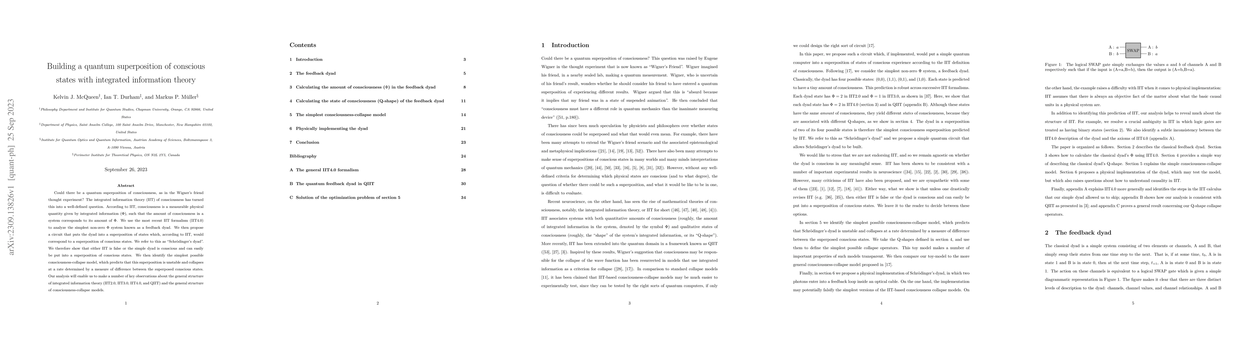 Thumbnail for Building a quantum superposition of conscious states with integrated
  information theory