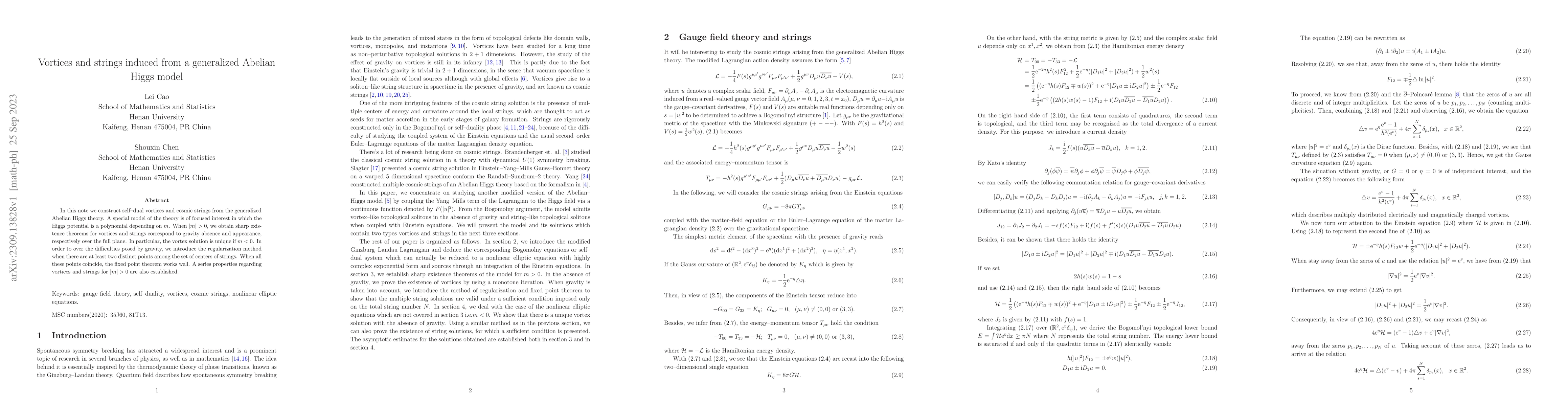 Thumbnail for Vortices and strings induced from a generalized Abelian Higgs model