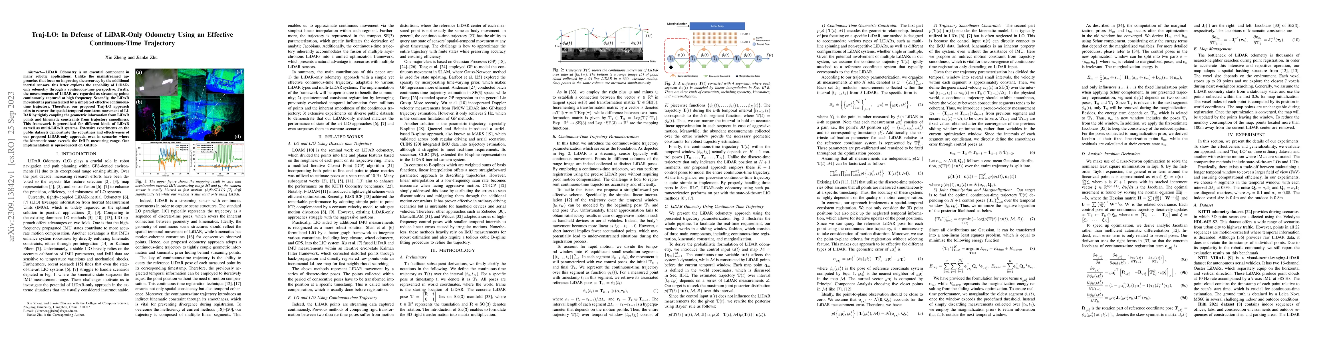 Thumbnail for Traj-LO: In Defense of LiDAR-Only Odometry Using an Effective
  Continuous-Time Trajectory