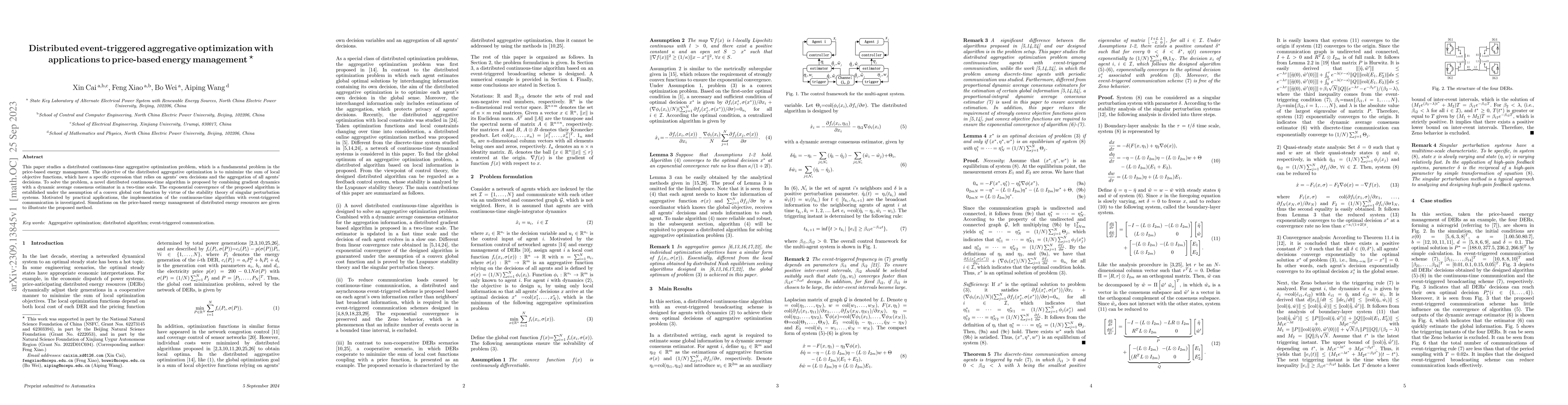 Thumbnail for Distributed event-triggered aggregative optimization with applications
  to price-based energy management