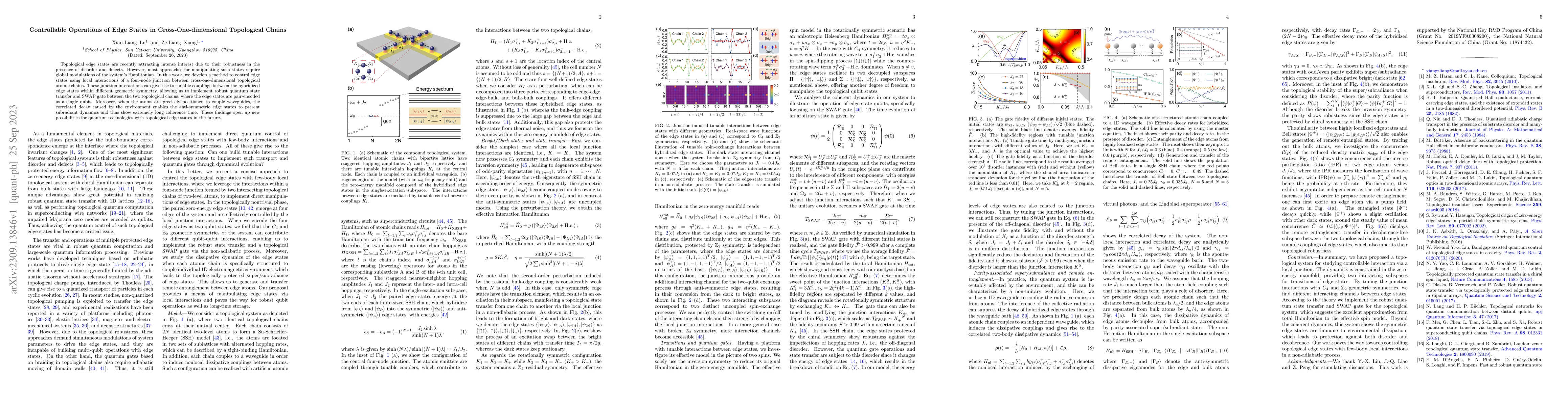 Thumbnail for Controllable Operations of Edge States in Cross-One-dimensional
  Topological Chains