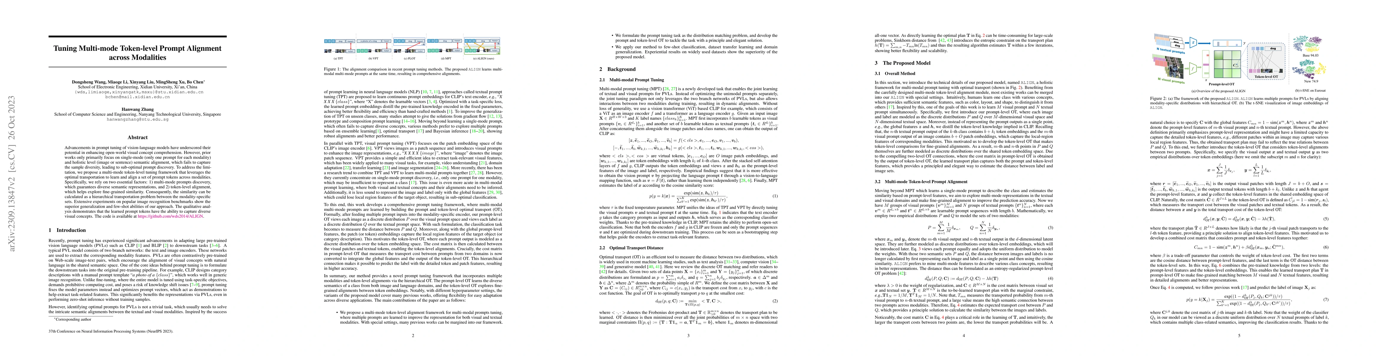 Thumbnail for Tuning Multi-mode Token-level Prompt Alignment across Modalities