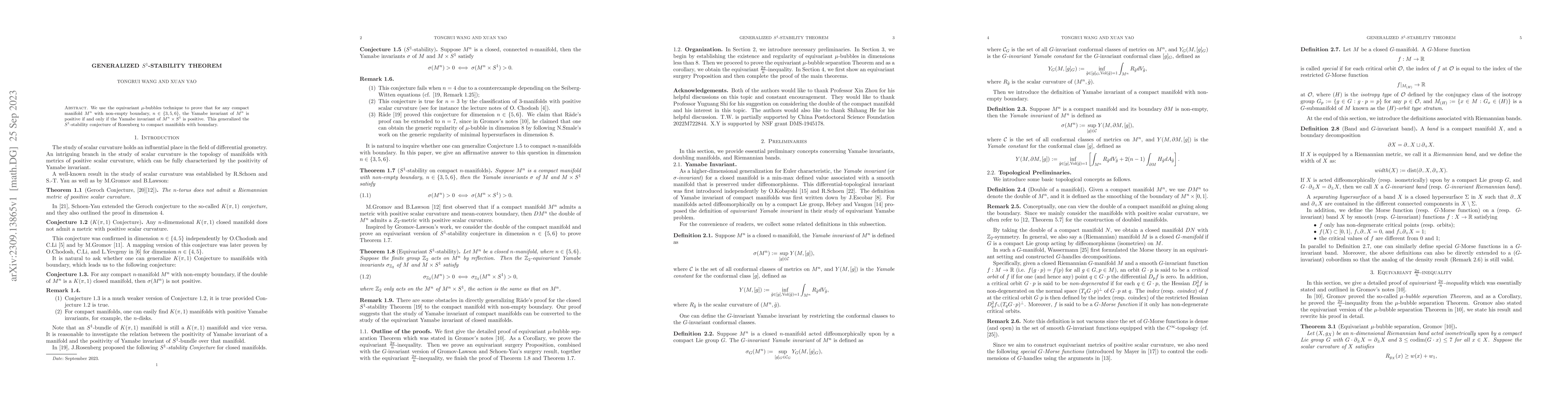 Thumbnail for Generalized $S^1$-stability theorem