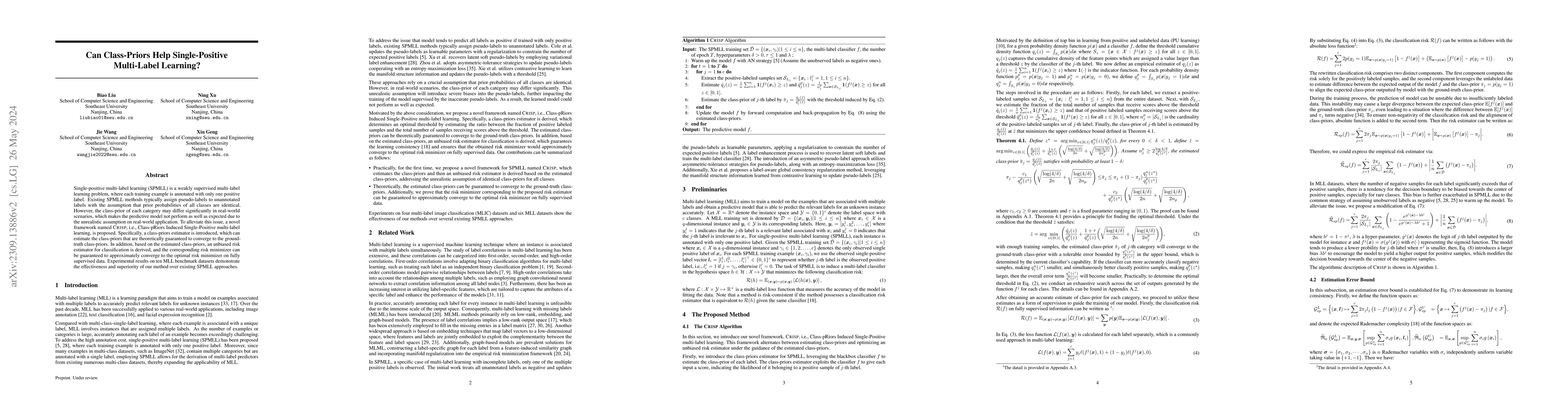 Thumbnail for Can Class-Priors Help Single-Positive Multi-Label Learning?