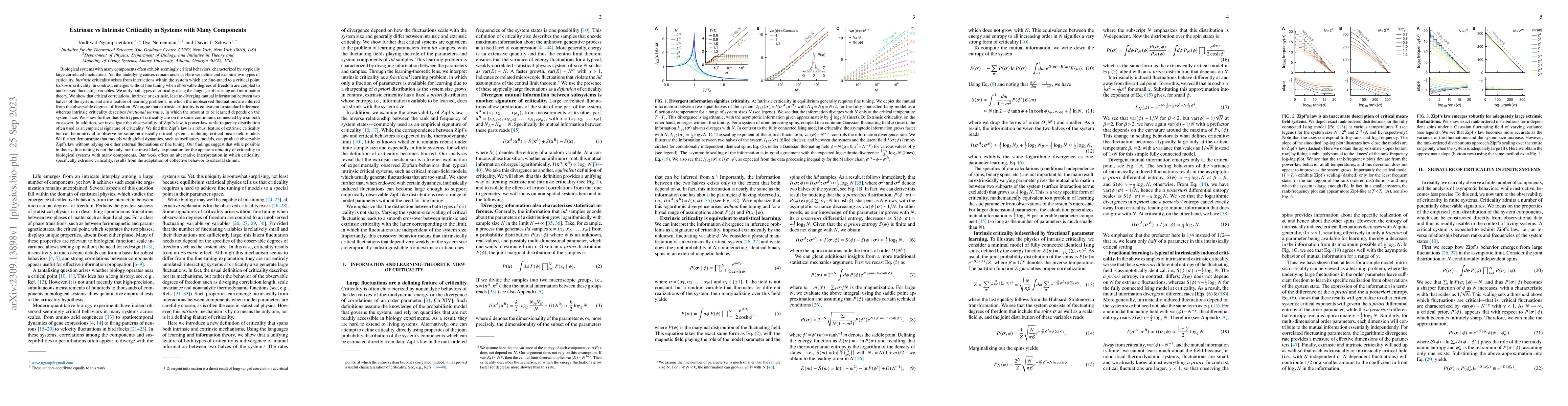 Thumbnail for Extrinsic vs Intrinsic Criticality in Systems with Many Components