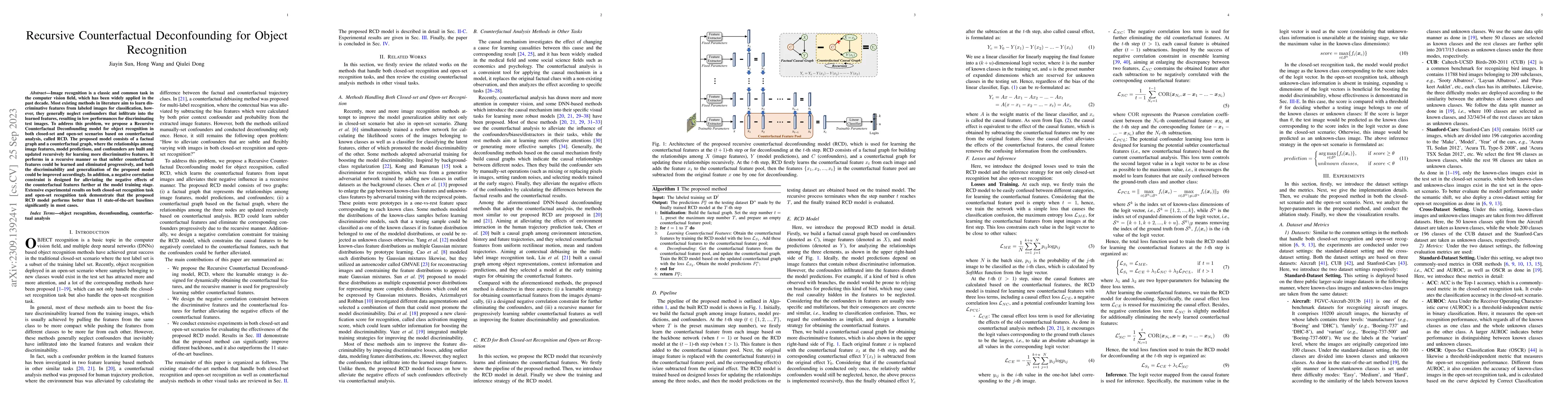 Thumbnail for Recursive Counterfactual Deconfounding for Object Recognition
