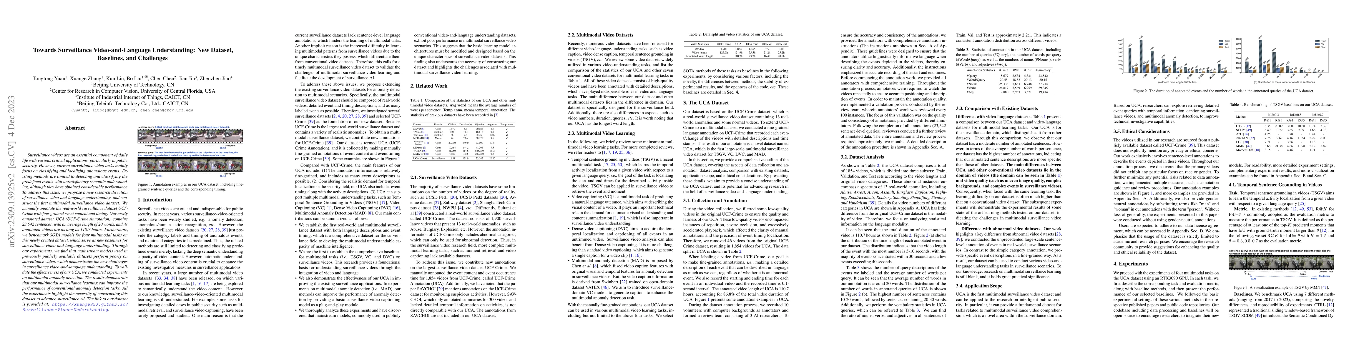 Thumbnail for Towards Surveillance Video-and-Language Understanding: New Dataset,
  Baselines, and Challenges