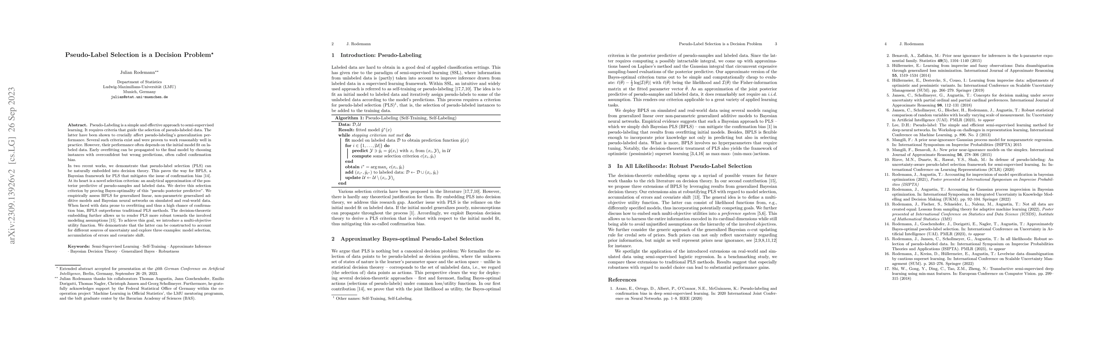 Thumbnail for Pseudo Label Selection is a Decision Problem