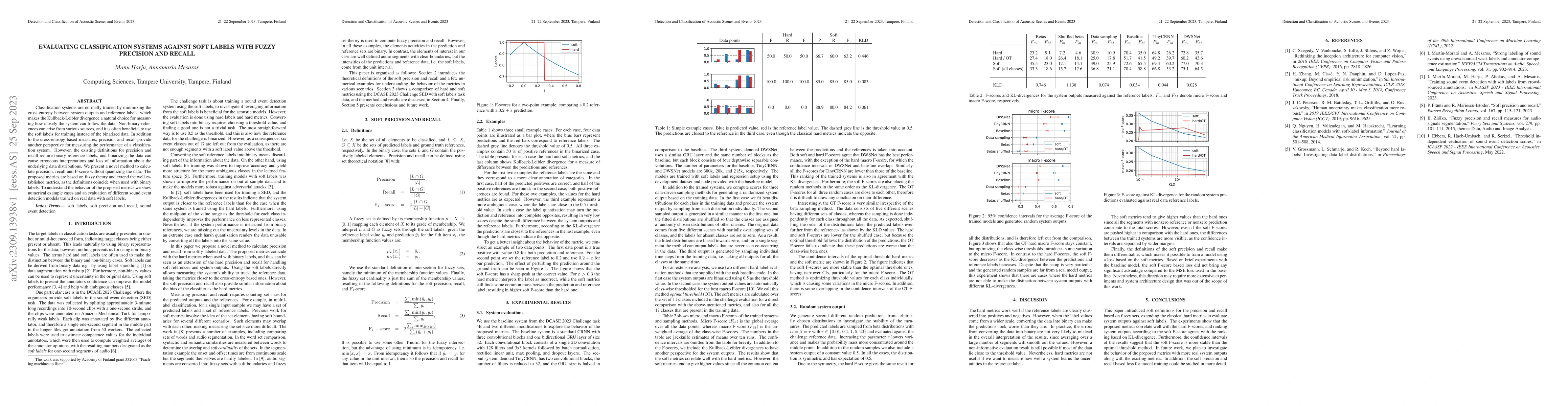 Thumbnail for Evaluating Classification Systems Against Soft Labels with Fuzzy
  Precision and Recall