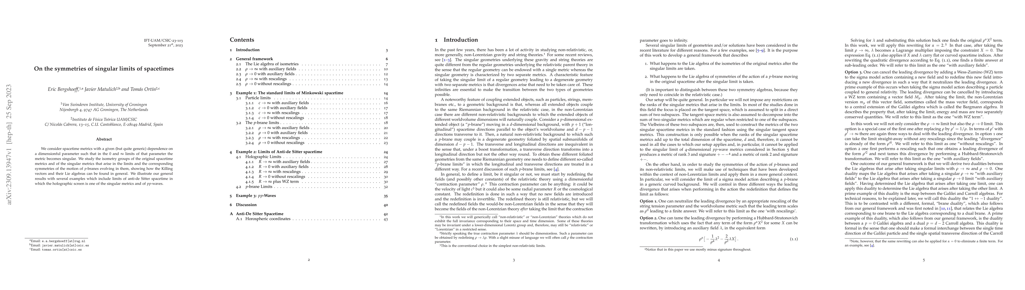 Thumbnail for Singular limits of spacetimes and their isometries