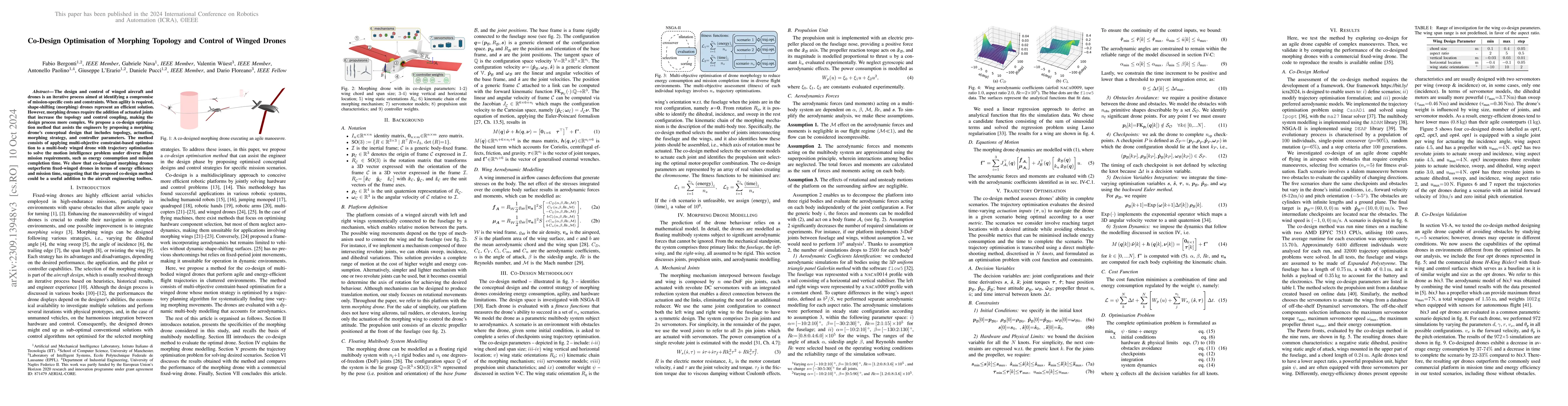 Thumbnail for Co-Design Optimisation of Morphing Topology and Control of Winged Drones
