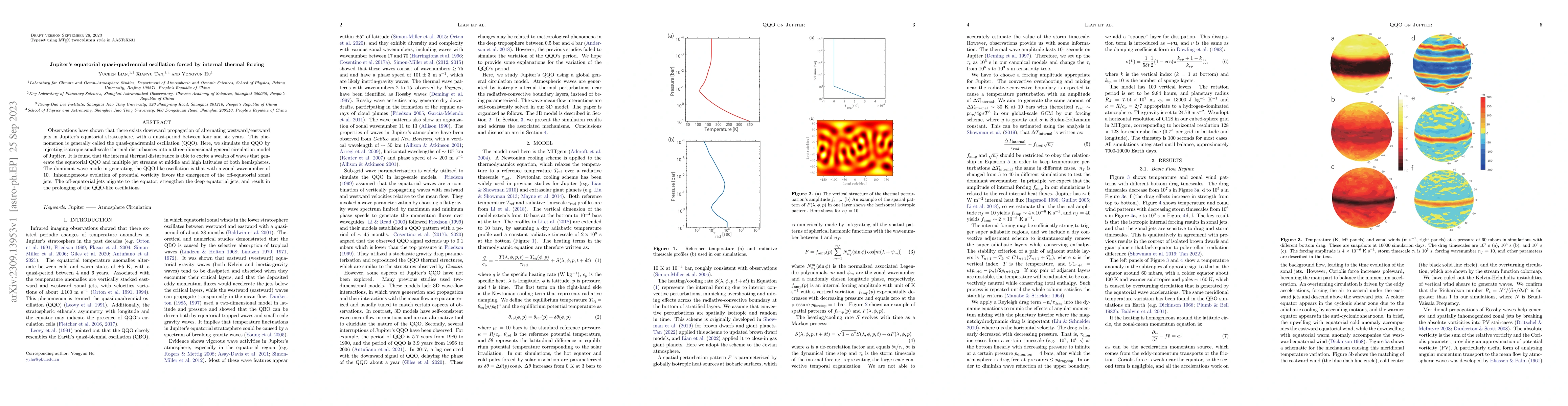 Thumbnail for Jupiter's equatorial quasi-quadrennial oscillation forced by internal
  thermal forcing