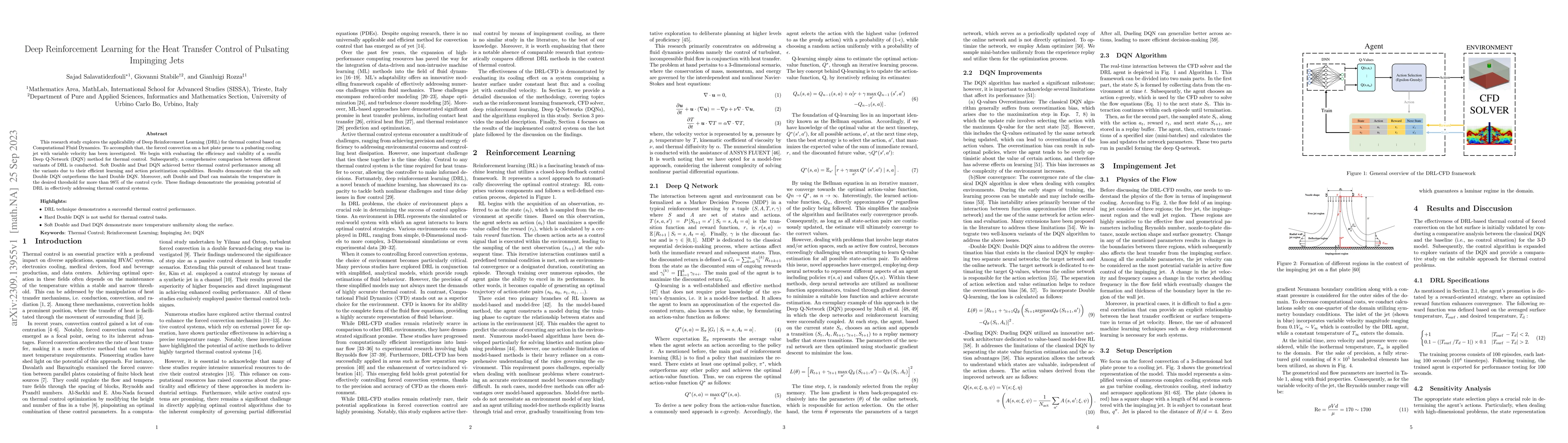Thumbnail for Deep Reinforcement Learning for the Heat Transfer Control of Pulsating
  Impinging Jets