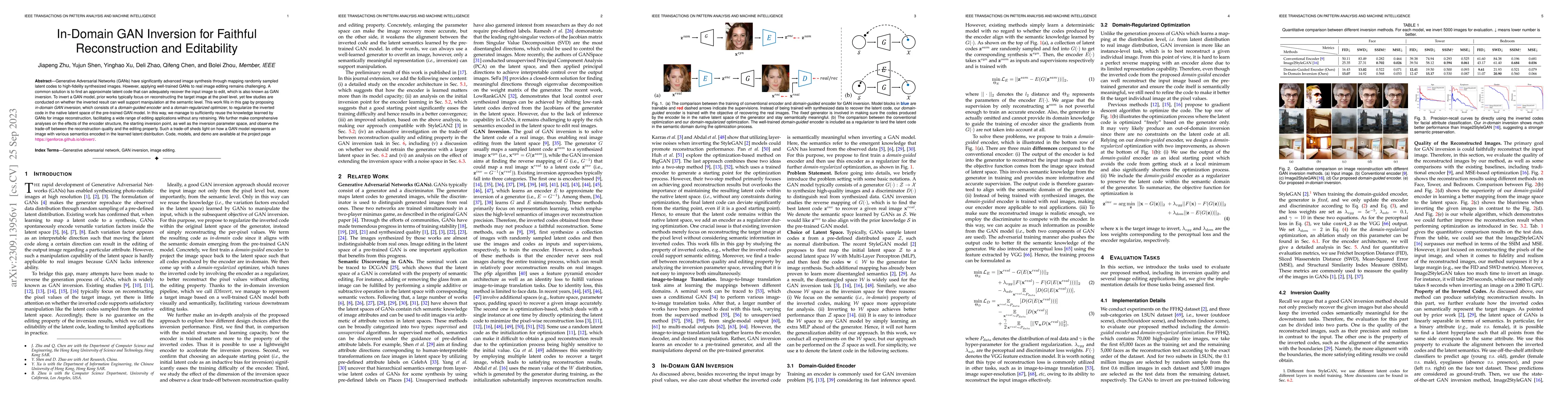 Thumbnail for In-Domain GAN Inversion for Faithful Reconstruction and Editability